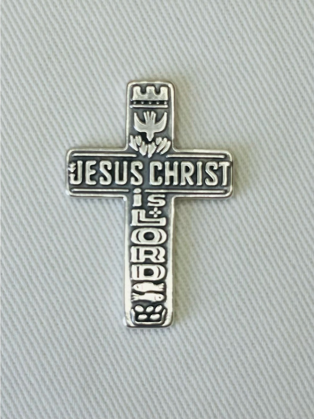 James Avery Jesus Christ Is Lord Pocket Piece Cross Sterling Silver Stamped 925